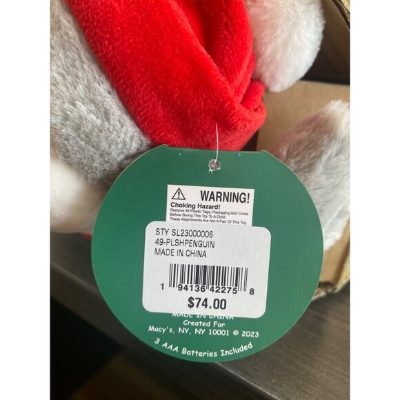 Holiday Lane Kids Animated Plush Penguin Figure Decor Multicolor Size OS NWT - Picture 6 of 6